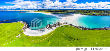 Aerial view of the Inishkeel and the awarded Narin Beach by Portnoo, County Donegal, Ireland Aerial view of the Inishkeel and the awarded Narin Beach by Portnoo, County Donegal, Ireland 112638382