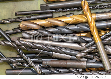 Close-up scene used  drill  tools in the tool box. 112638845