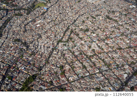 mexico city aerial view landscape from airplane 112640055