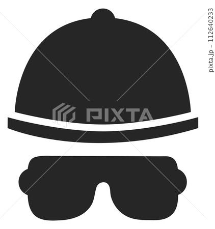 Hat and safety glasses. Repairman black icon Hat and safety glasses. Repairman black icon 112640233