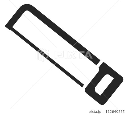 Hacksaw black icon. Wood cutting lumberjack tool 112640235