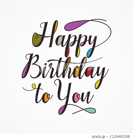 Abstract letter design with word happy birthday to you 112640298
