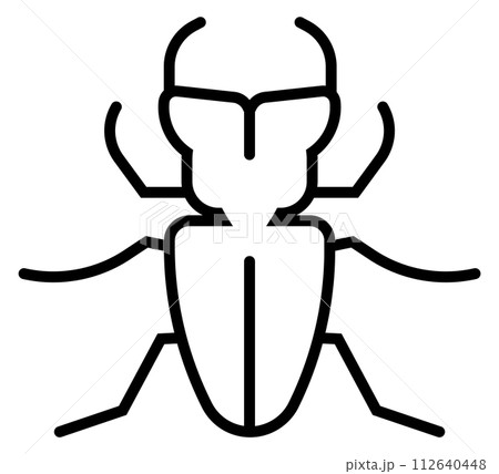 Beetle icon. Thin line insect black symbol Beetle icon. Thin line insect black symbol 112640448