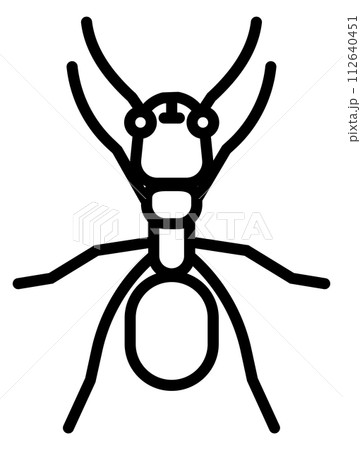 Ant icon. Linear insect symbol. Entomology logo 112640451