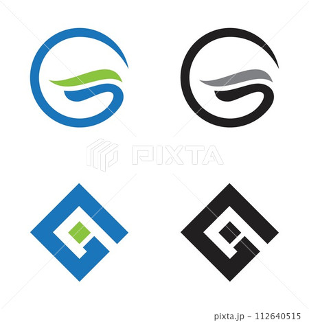 Set abstract letter G design vector illustration template 112640515