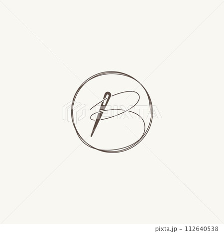 B letter knitting vector icon symbol in modern design style 112640538