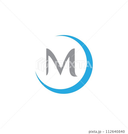 Simple, illustration round letter M vector on the white background Simple, illustration round letter M vector on the white background 112640840