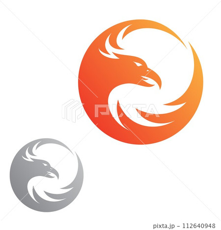 Simple abstract Eagle fire vector icon for graphic design 112640948