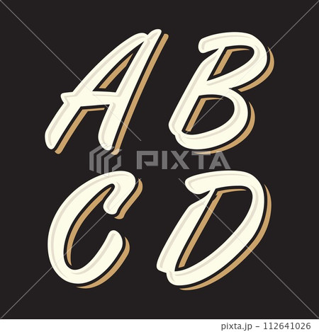 Set vintage old style letter A B C D icon Set vintage old style letter A B C D icon 112641026