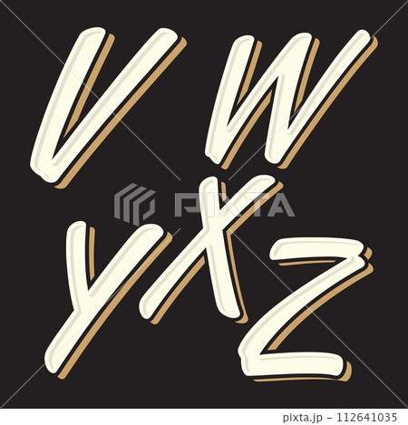 Set vintage old style letter V W X Y Z icon Set vintage old style letter V W X Y Z icon 112641035