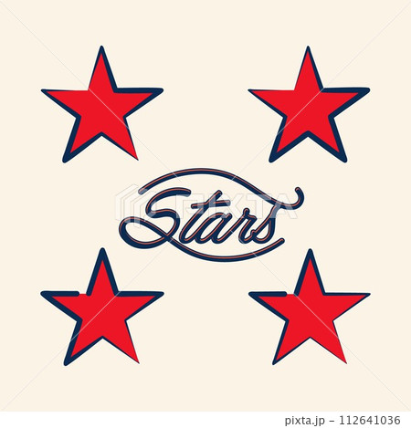 Set vintage stars element icon vector 112641036