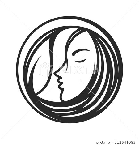 Best creative silhouette woman face icon Best creative silhouette woman face icon 112641083