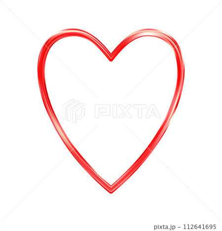 Thin gold heart frame. Golden realistic heart border. Luxury symbol of love. 112641695