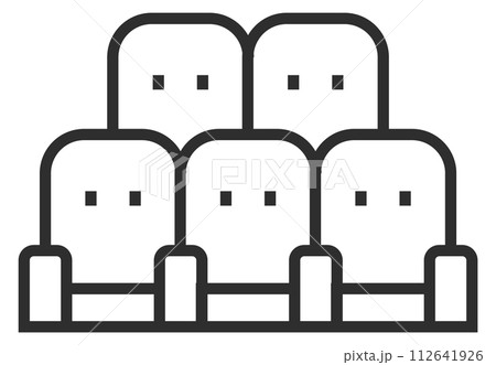 Movie theater chairs. Cinema seats. Auditorium icon 112641926