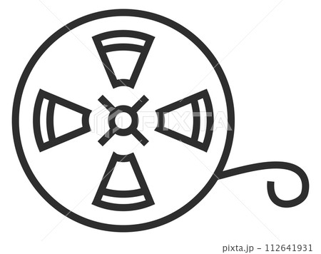 Cinema film icon. Movie tape roll symbol Cinema film icon. Movie tape roll symbol 112641931
