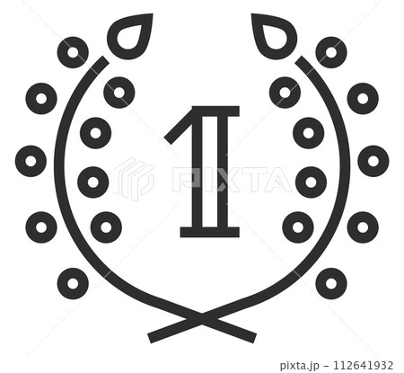 Winner award icon. Champion wreath linear symbol Winner award icon. Champion wreath linear symbol 112641932