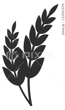 Wheat ears black icon. Organic crop symbol Wheat ears black icon. Organic crop symbol 112641978