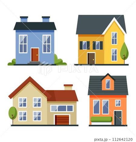 Flat design house collection Flat design house collection 112642120