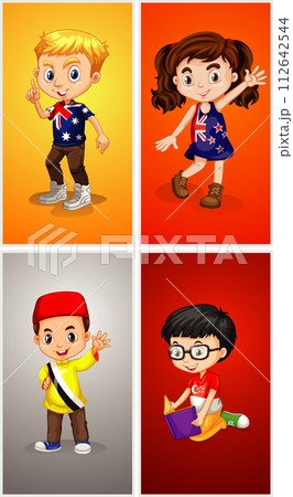 four kids characters 112642544