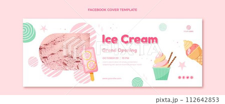 Flat food social media cover template 112642853