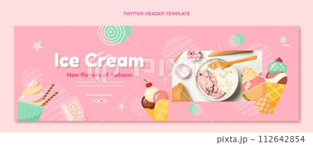 Flat food twitter header template 112642854