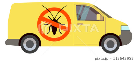 Pest control service van. Professional disinfection transport Pest control service van. Professional disinfection transport 112642955