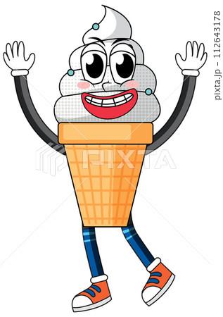 ice cream cartoon character on white background ice cream cartoon character on white background 112643178