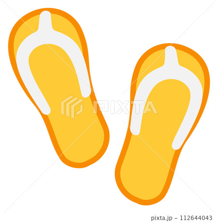 Flip flops color icon. Beach footwear symbol Flip flops color icon. Beach footwear symbol 112644043