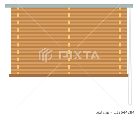 Window blinds. Cartoon brown horizontal roller shades Window blinds. Cartoon brown horizontal roller shades 112644294