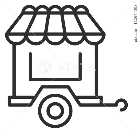 Mobile cafe stand. Street food cart icon 112644308