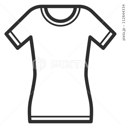 Female t-shirt line icon. Fashion apparel symbol 112644334