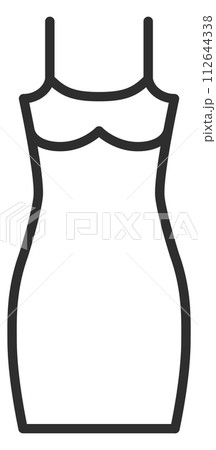 Coctail dress line icon. Sexy female outfit Coctail dress line icon. Sexy female outfit 112644338