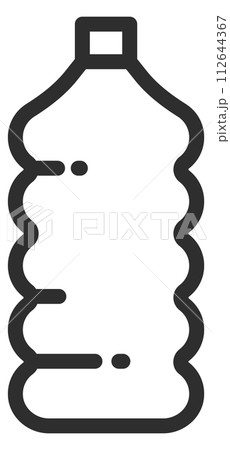 Plastic bottle liquid container black line icon 112644367