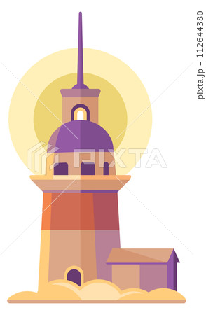 Lighthouse building. Light signal tower. Safety beacon Lighthouse building. Light signal tower. Safety beacon 112644380
