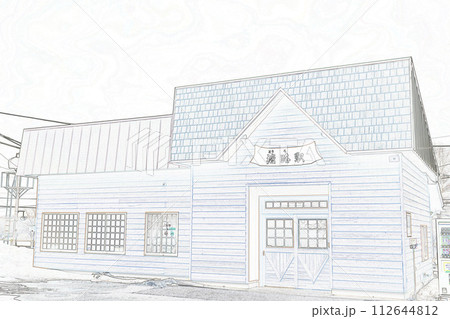 パステル調　”JR塘路駅　北海道”　イラストイメージ 112644812