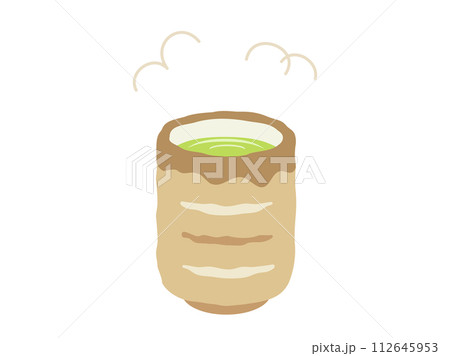 湯呑にいれたお茶のイラスト 112645953