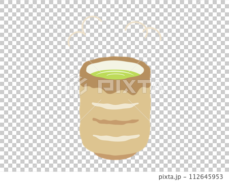 湯呑にいれたお茶のイラスト 112645953