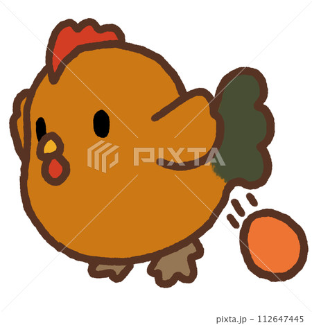 卵を産む茶色いニワトリ 112647445