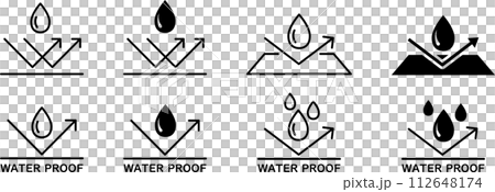 一套單色防水標誌 一套單色防水標誌 112648174