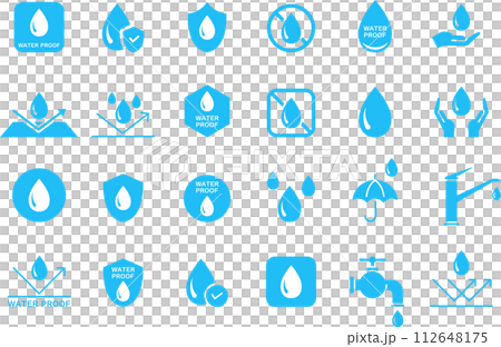 Blue waterproof silhouette mark set Blue waterproof silhouette mark set 112648175