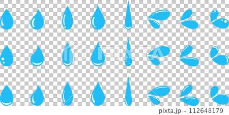 Set of various blue water shapes 112648179