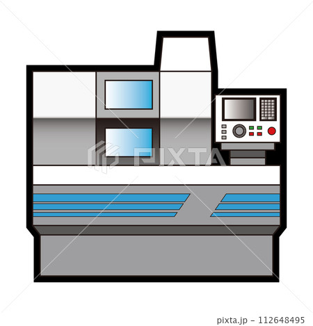 工作機械-旋盤　アイコン　シンプルなイラスト 112648495