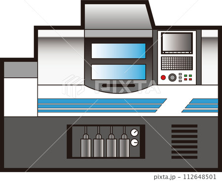 工作機械-旋盤　アイコン　シンプルなイラスト 112648501