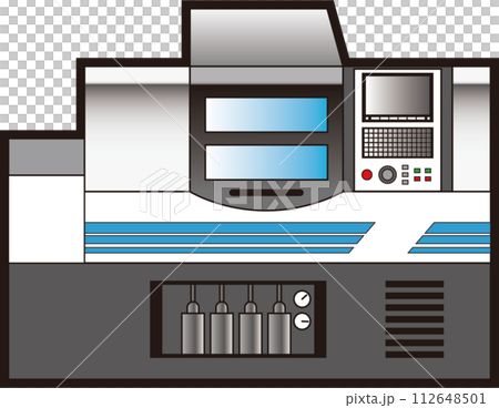 工作機械-旋盤　アイコン　シンプルなイラスト 112648501