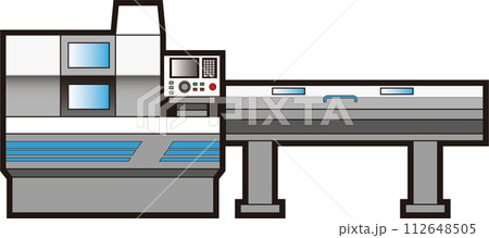 工作機械-旋盤　アイコン　シンプルなイラスト 112648505