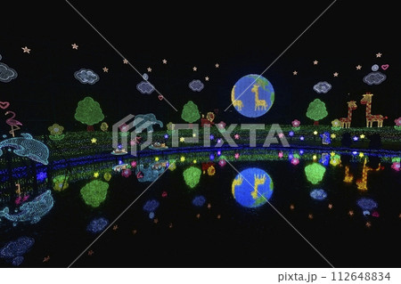 足利フラワーパークのイルミネーション 112648834