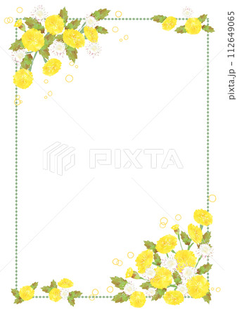 たんぽぽのフレーム(枠 縦） 112649065