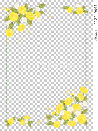 たんぽぽのフレーム(枠 縦） 112649065