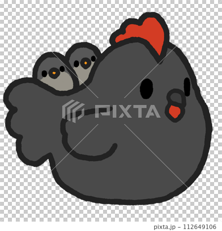 black chicken and chick black chicken and chick 112649106