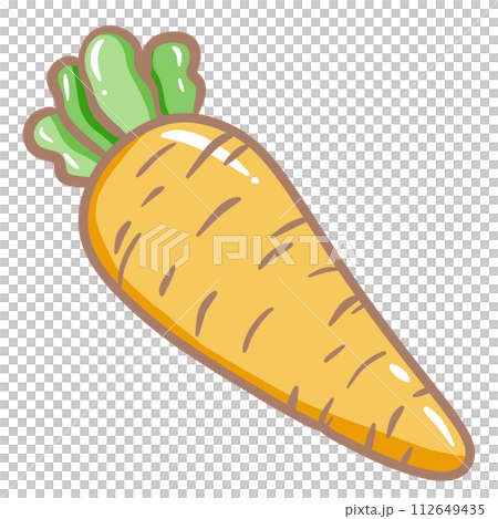 Handdrawn illustration cute easter carrot greeting card spring clipart  112649435